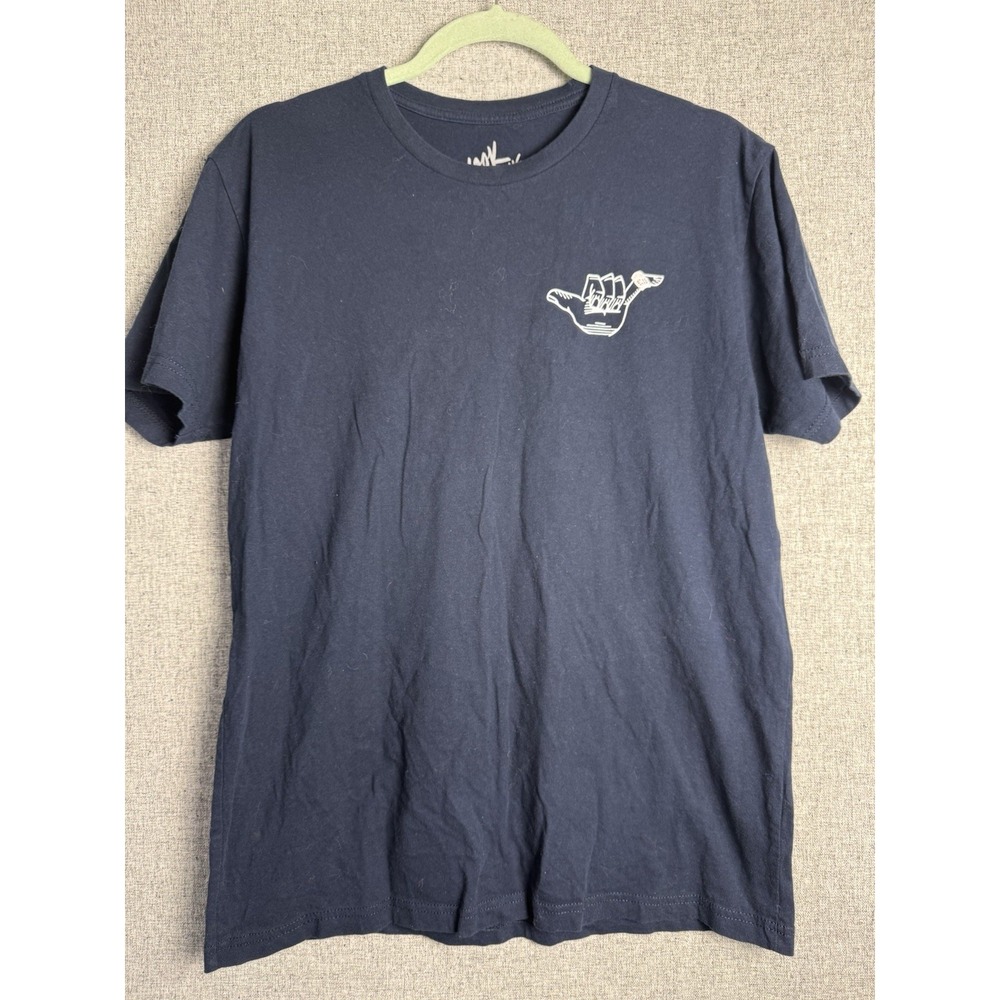 Kook Slams Surf T-Shirt Blue Pink Floral‎ Maui Relief Tee Surfer Hawaii LARGE